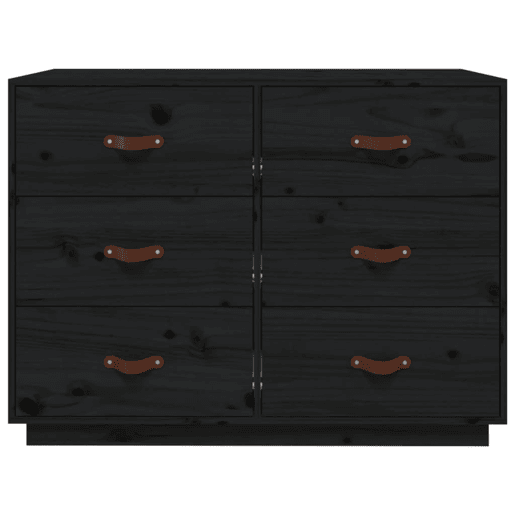 vidaXL Aparador 100x40x75 cm madeira de pinho maciça preto