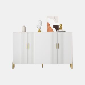 Aparador de painel de partículas com 4 portas,branco