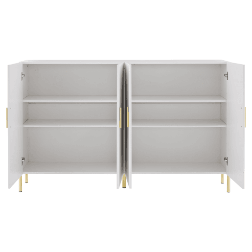 Aparador de painel de partÃculas com 4 portas,branco Aparador de painel de partÃculas com 4 portas,branco