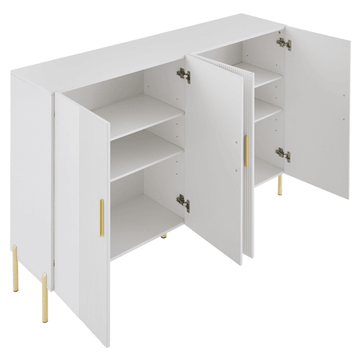 Aparador de painel de partÃculas com 4 portas,branco Aparador de painel de partÃculas com 4 portas,branco