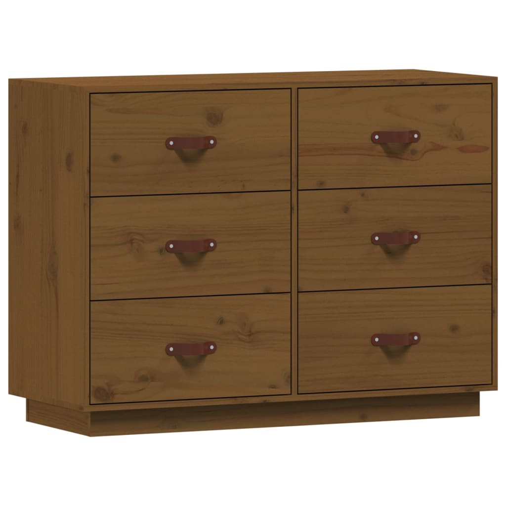 Vidaxl aparador de madera maciza de pino marrón miel 100x40x75 cm