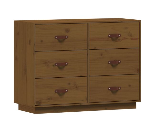 Vidaxl aparador de madera maciza de pino marrón miel 100x40x75 cm