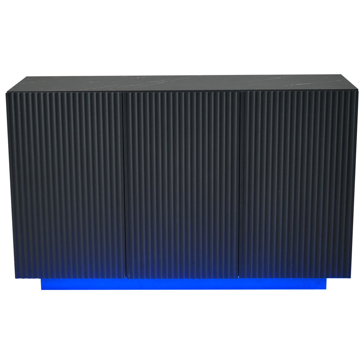 Aparador de mdf con 3 puertas y luz led,negro