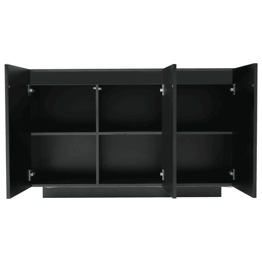 Aparador de mdf com 3 portas e luz led,preto Aparador de mdf com 3 portas e luz led,preto