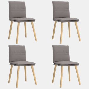 vidaXL Cadeiras de jantar 4 pcs tecido cinzento-acastanhado