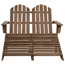 Cadeira de jardim - Cadeira de exterior e otomano Adirondack 2 lugares abeto castanho