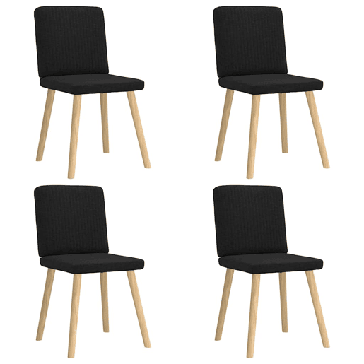 vidaXL Cadeiras de jantar 4 pcs tecido preto vidaXL Cadeiras de jantar 4 pcs tecido preto