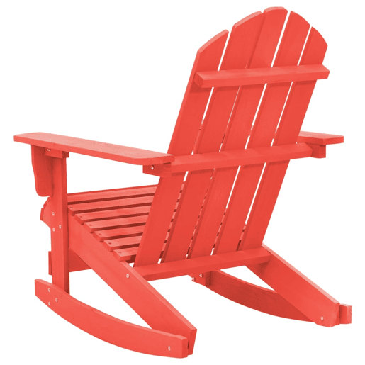 Cadeira de jardim - Cadeira de exterior Adirondack de baloiço abeto maciço vermelho Cadeira de jardim - Cadeira de exterior Adirondack de baloiço abeto maciço vermelho