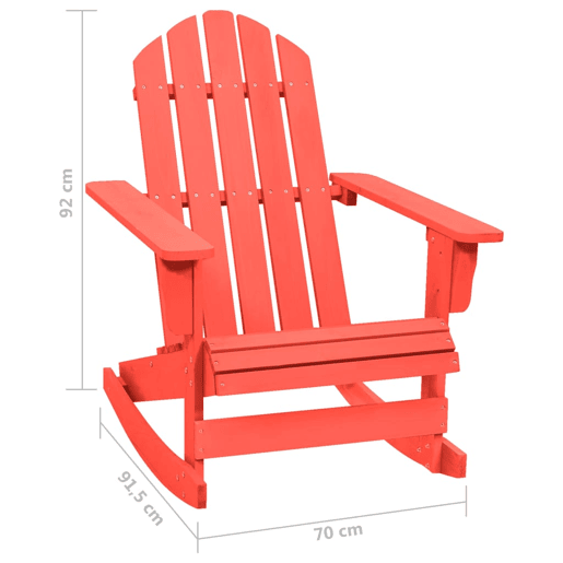 Cadeira de jardim - Cadeira de exterior Adirondack de baloiço abeto maciço vermelho Cadeira de jardim - Cadeira de exterior Adirondack de baloiço abeto maciço vermelho
