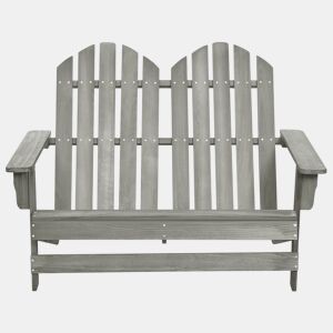 Cadeira de jardim - Cadeira de exterior Adirondack 2 lugares abeto maciço cinzento