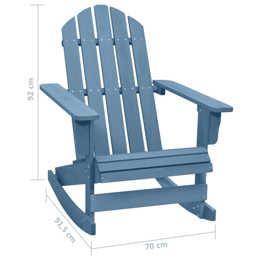 Cadeira Adirondack de baloiçar p jardim - Cadeira de exterior abeto maciço azul Cadeira Adirondack de baloiçar p jardim - Cadeira de exterior abeto maciço azul