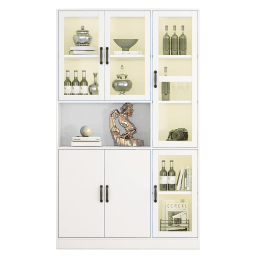 Vitrine de mdf com 6 portas e luz led,branco Vitrine de mdf com 6 portas e luz led,branco