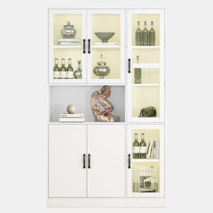 Vitrine de mdf com 6 portas e luz led,branco