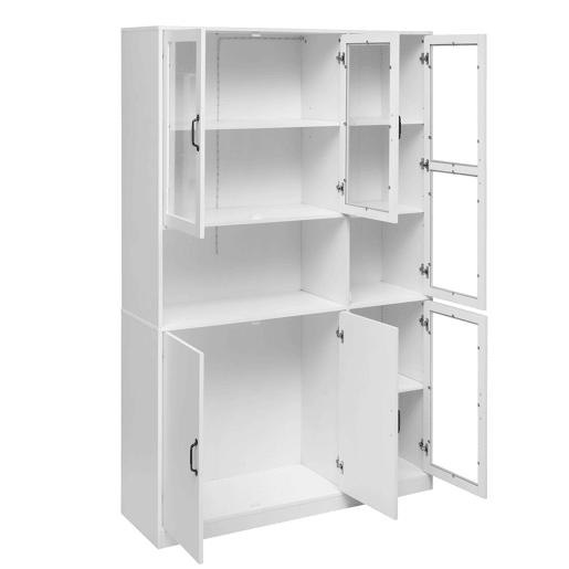 Vitrine de mdf com 6 portas e luz led,branco Vitrine de mdf com 6 portas e luz led,branco