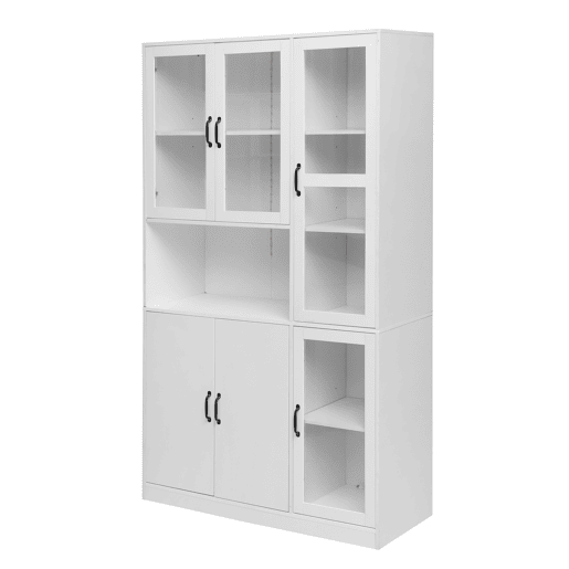 Vitrine de mdf com 6 portas e luz led,branco Vitrine de mdf com 6 portas e luz led,branco
