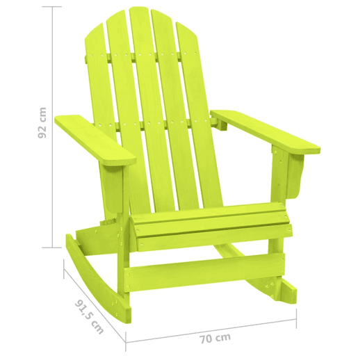 Cadeira Adirondack de baloiçar p jardim - Cadeira de exterior abeto maciço verde Cadeira Adirondack de baloiçar p jardim - Cadeira de exterior abeto maciço verde