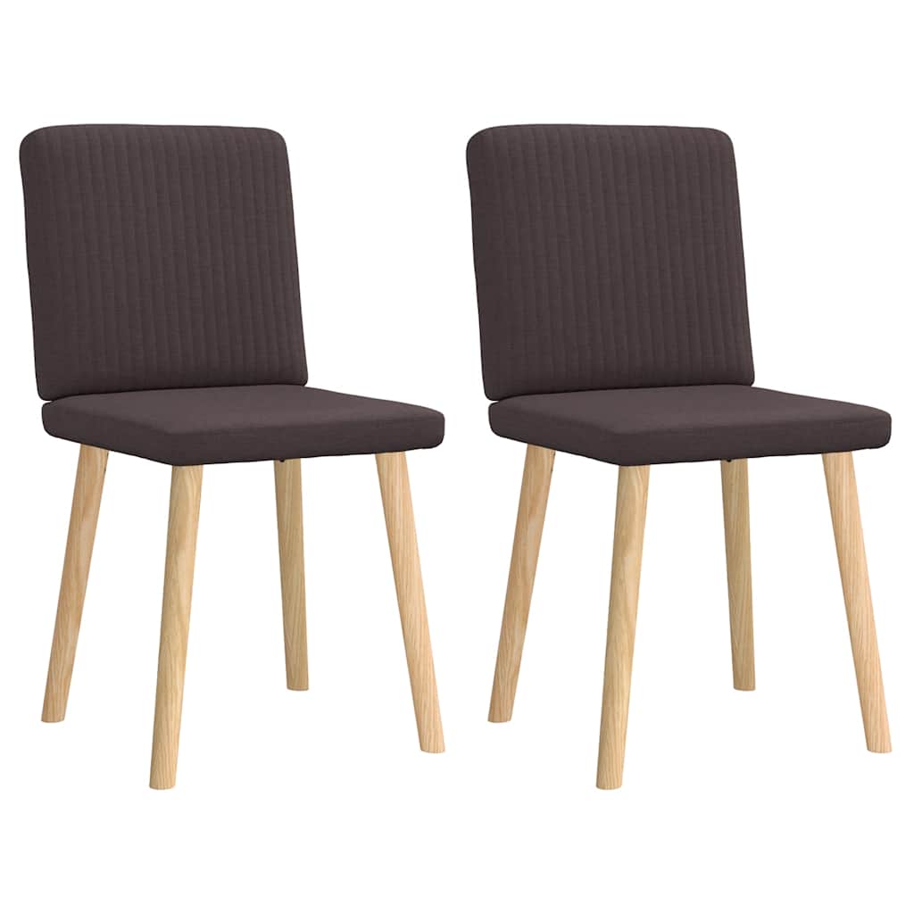 Vidaxl sillas de comedor 2 unidades tela marrón oscuro