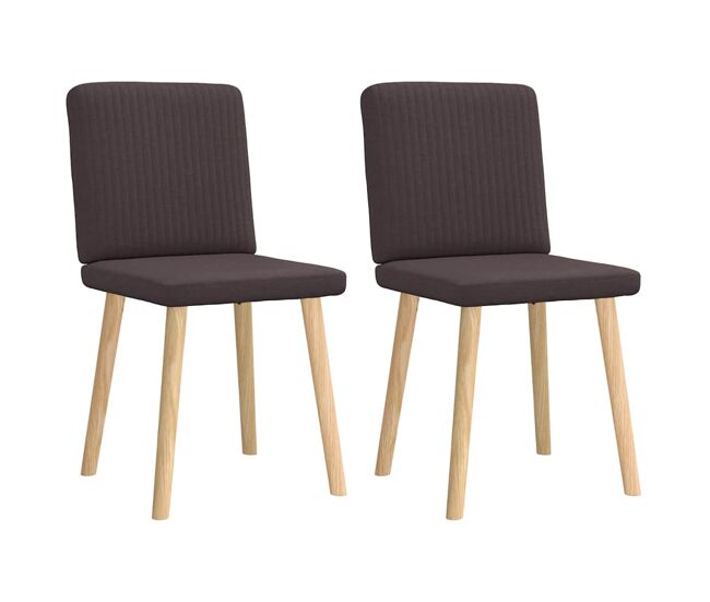 Vidaxl sillas de comedor 2 unidades tela marrón oscuro