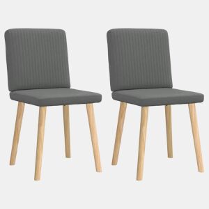 vidaXL Cadeiras de jantar 2 pcs tecido cinzento-escuro