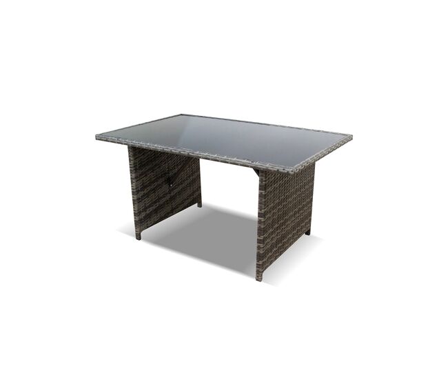 Mesa de jardin ratan pe y cristal templado. muebles de jardin y terraza