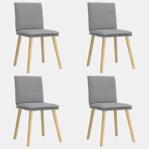 vidaXL Cadeiras de jantar 4 pcs tecido cinzento-claro