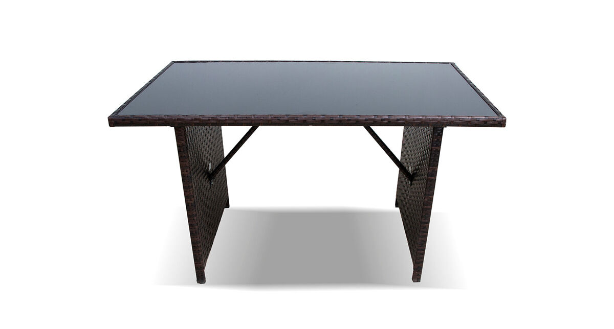 mesa de jardin ratan pe y cristal templado muebles de jardin y terraza