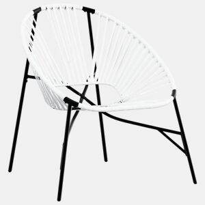 Cadeira de jardim - Cadeira de exterior em forma de ovo vime PE preto e branco