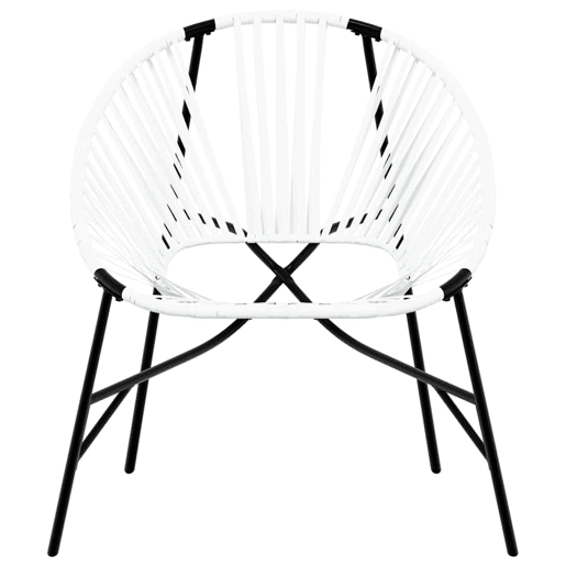 Cadeira de jardim - Cadeira de exterior em forma de ovo vime PE preto e branco