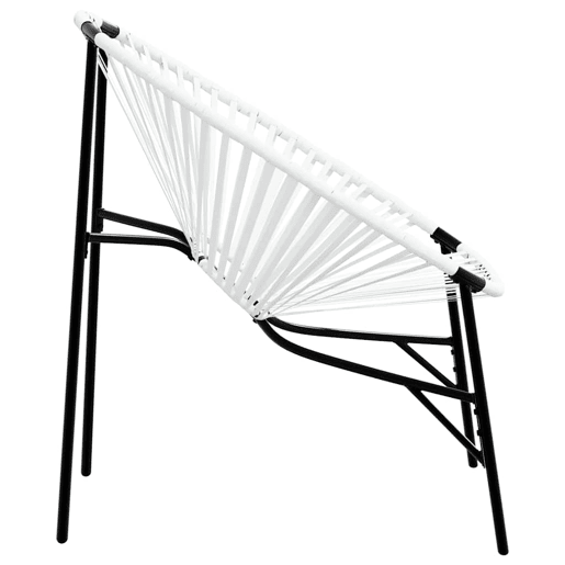 Cadeira de jardim - Cadeira de exterior em forma de ovo vime PE preto e branco
