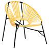Cadeira de jardim - Cadeira de exterior em forma de ovo vime PE preto e amarelo