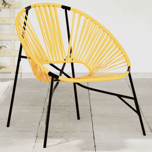 Cadeira de jardim - Cadeira de exterior em forma de ovo vime PE preto e amarelo