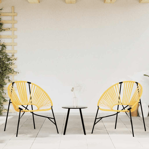 Cadeira de jardim - Cadeira de exterior em forma de ovo vime PE preto e amarelo