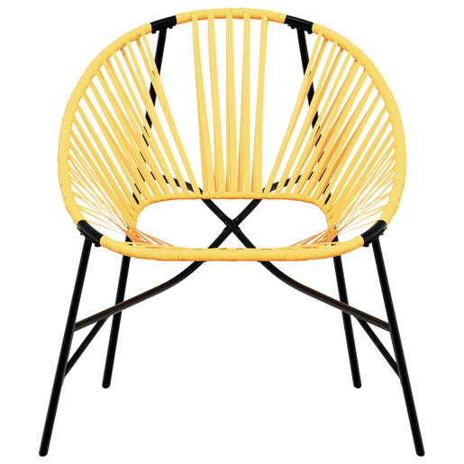 Cadeira de jardim - Cadeira de exterior em forma de ovo vime PE preto e amarelo