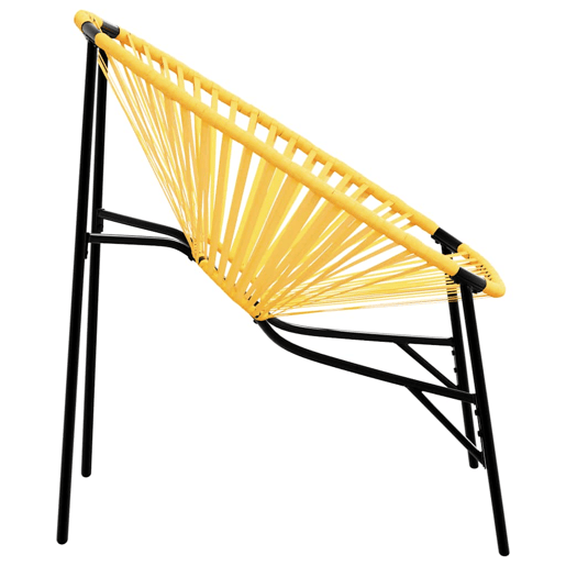 Cadeira de jardim - Cadeira de exterior em forma de ovo vime PE preto e amarelo