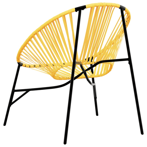 Cadeira de jardim - Cadeira de exterior em forma de ovo vime PE preto e amarelo