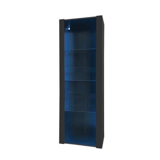 Vitrine de painel de partículas com luz led,preto