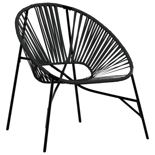 Cadeira de jardim - Cadeira de exterior em forma de ovo vime PE preto