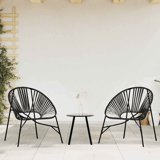 Cadeira de jardim - Cadeira de exterior em forma de ovo vime PE preto