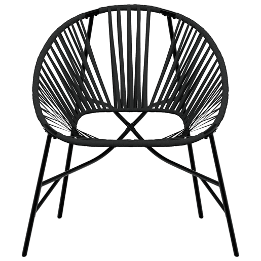 Cadeira de jardim - Cadeira de exterior em forma de ovo vime PE preto