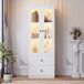 Vitrina de mdf y panel de partículas con 2 puertas y 2 cajones Vitrina de mdf y panel de partículas con 2 puertas y 2 cajones Blanco
