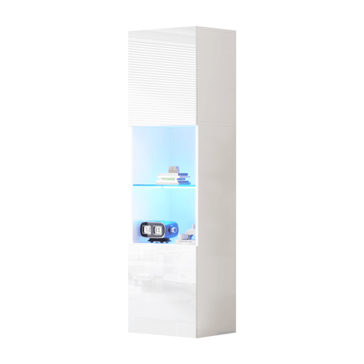 Vitrine de painel de partículas com 2 portas e luz led,branco