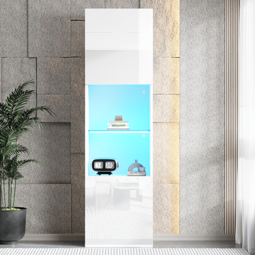 Vitrine de painel de partículas com 2 portas e luz led,branco