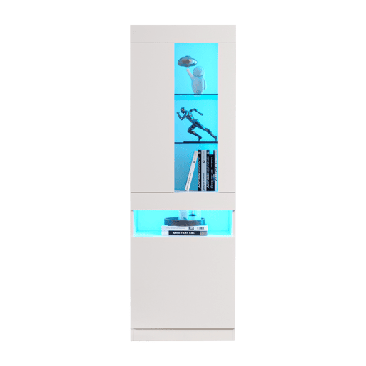 Vitrine de painel de partículas com 2 portas e luz led,branco