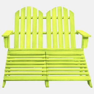 Cadeira de jardim - Cadeira de exterior e otomano Adirondack 2 lugares abeto verde