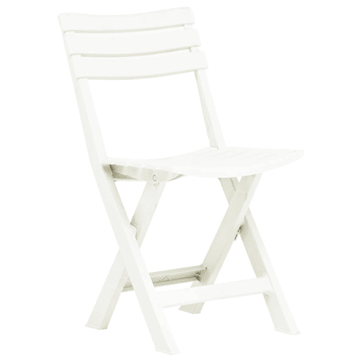 Cadeiras de jardim - Cadeiras de exterior dobráveis 2 pcs plástico branco