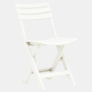 Cadeiras de jardim - Cadeiras de exterior dobráveis 2 pcs plástico branco