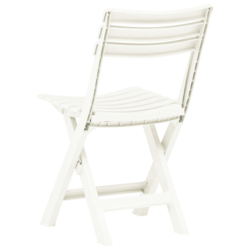 Cadeiras de jardim - Cadeiras de exterior dobráveis 2 pcs plástico branco