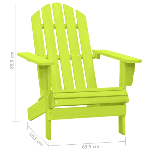 Cadeira Adirondack para jardim - Cadeira de exterior abeto maciço verde