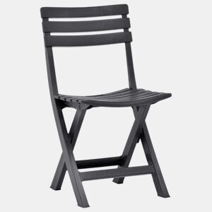 Cadeiras de jardim - Cadeiras de exterior dobráveis 2 pcs plástico antracite