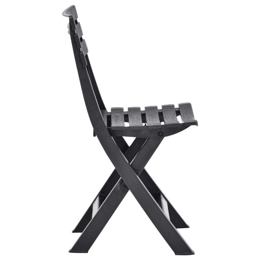 Cadeiras de jardim - Cadeiras de exterior dobráveis 2 pcs plástico antracite